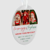 Liebe Peace Joy & Tiny Kisses Baby's 1. Weihnachte Ornament (Vorderseite)