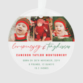 Liebe Peace Joy & Tiny Kisses Baby's 1. Weihnachte Ornament