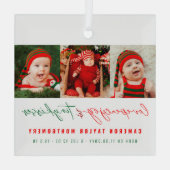 Liebe Peace Joy & Tiny Kisses Baby's 1. Weihnachte Ornament Aus Glas (Rückseite)