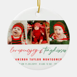 Liebe Peace Joy & Tiny Kisses Baby's 1. Weihnachte Ornament Aus Glas