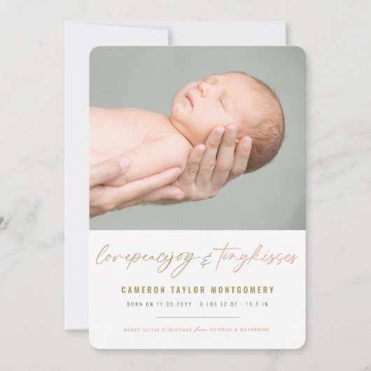 Liebe Peace Joy Tiny Kisses Baby's 1. Weihnachten (Vorderseite)