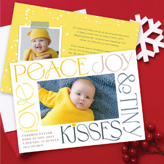 Liebe Peace Joy Tiny Kisses Baby's 1. Weihnachten