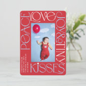 Liebe Peace Joy Tiny Kisses Baby's 1. Weihnachten (Stehend Vorderseite)
