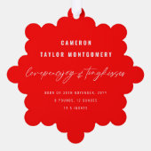 Liebe Peace Joy Tiny Kisses Baby's 1. Weihnachten Ornament Karte (Rückseite)