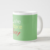 Liebe Peace Joy Weihnachten Jumbo-Tasse (Vorderseite Rechts)