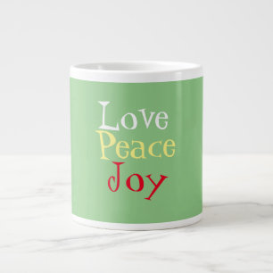 Liebe Peace Joy Weihnachten Jumbo-Tasse