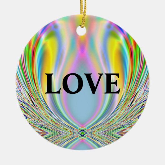 "LIEBE - PEACE" KERAMIK ORNAMENT (Vorne)
