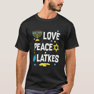 Liebe Peace Latkes Hanukkah Chanukah Juden T-Shirt