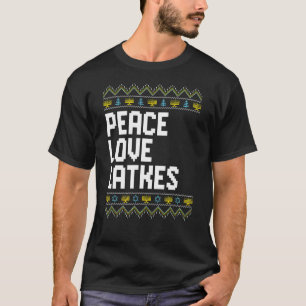 Liebe Peace Latkes Hanukkah Chanukah Juden T-Shirt