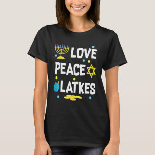 Liebe Peace Latkes Hanukkah Chanukah Juden T-Shirt