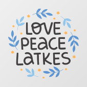 Liebe Peace Latkes Hanukkah Dekoration Fensteraufkleber (Blatt)