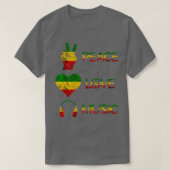 Liebe Peace Music Rasta Reggae Rastafari Roots Reg T-Shirt (Design vorne)