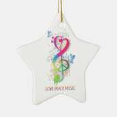 Liebe Peace Music Spritzer Wirbel Blume Vögel Keramikornament (Rechts)