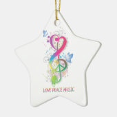 Liebe Peace Music Spritzer Wirbel Blume Vögel Keramikornament (Links)