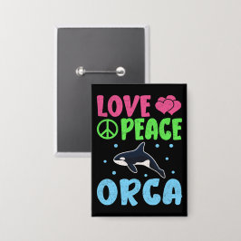 Liebe Peace Orca Niedliche Meerestiere Orca Lover Button