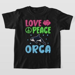 Liebe Peace Orca Niedliche Meerestiere Orca Lover T-Shirt