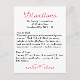 Liebe & Peace Pink Floral Wedding Route Card Begleitkarte
