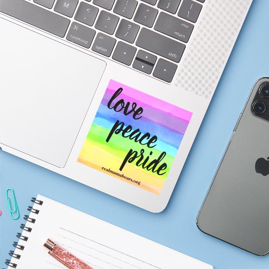 Liebe Peace Pride Vinyl Sticker (Laptop mit iPhone)