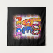 Liebe Peace Retro 60er & 70er Floral Hippie Peace Wandteppich (Vorderseite (Horizontal))