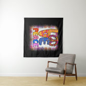 Liebe Peace Retro 60er & 70er Floral Hippie Peace Wandteppich (Beispiel (Horizontal))