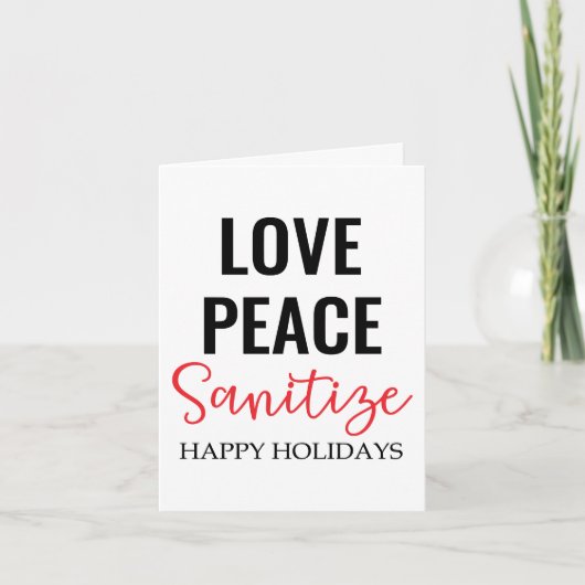 Liebe Peace Sanitize | Cold and Flu Holiday Season Feiertagskarte (Vorderseite)