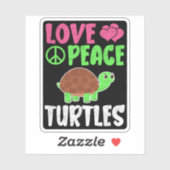 Liebe Peace Schildkröten Niedlich Zootiere Schildk Aufkleber (Blatt)