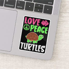 Liebe Peace Schildkröten Niedlich Zootiere Schildk Aufkleber
