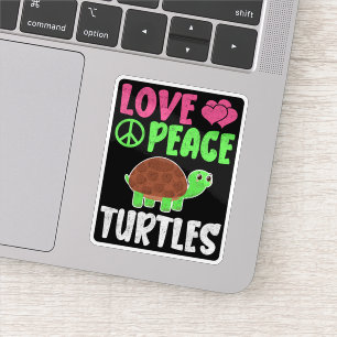 Liebe Peace Schildkröten Niedlich Zootiere Schildk Aufkleber