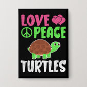 Liebe Peace Schildkröten Niedlich Zootiere Schildk Button (Vorderseite)