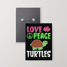 Liebe Peace Schildkröten Niedlich Zootiere Schildk Button