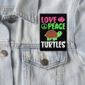 Liebe Peace Schildkröten Niedlich Zootiere Schildk Button (Insitu)