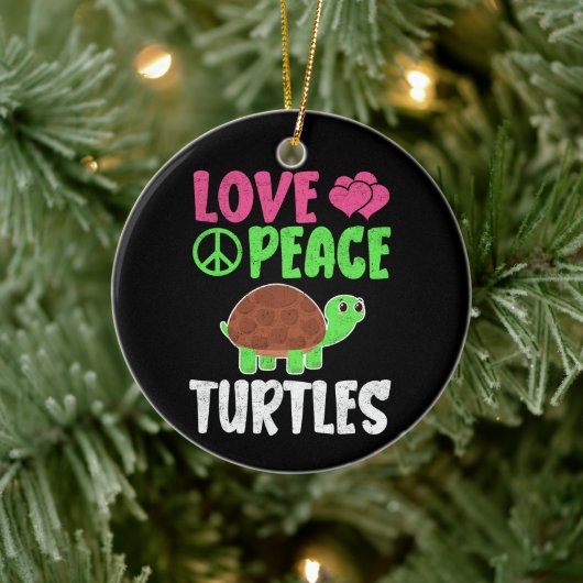 Liebe Peace Schildkröten Niedlich Zootiere Schildk Keramik Ornament (Baum)