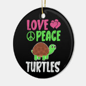 Liebe Peace Schildkröten Niedlich Zootiere Schildk Keramik Ornament (Links)