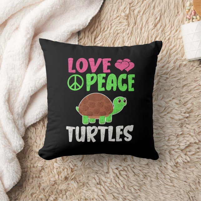 Liebe Peace Schildkröten Niedlich Zootiere Schildk Kissen (Decke)