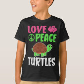 Liebe Peace Schildkröten Niedlich Zootiere Schildk T-Shirt (Vorderseite)