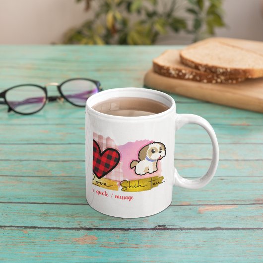 Liebe Peace Shih tzu Valentine's Day Hund Lover Kaffeetasse