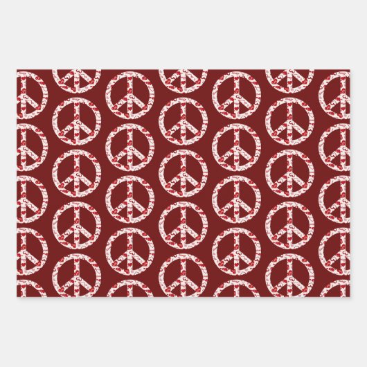 Liebe Peace Sign Collection Geschenkpapier Set (Vorderseite)