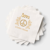 Liebe Peace Sign Daisy Blume Servietten Mit Folie (Insitu (Gestapelt))