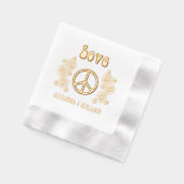 Liebe Peace Sign Daisy Blume Servietten Mit Folie (Links)