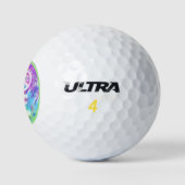 Liebe Peace Sign Heart Fun Pastel Rainbow Gefärbte Golfball (Logo)