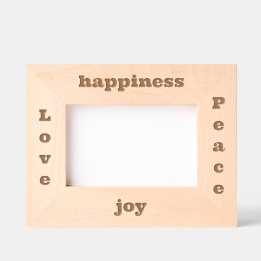 Liebe Peace Simple Moderne Rustikale Typografie Geätzte Rahmen (Vorderseite)