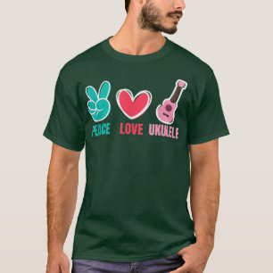 Liebe Peace Ukulele I Guitar Music Heart Instrumen T-Shirt