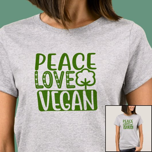 Liebe Peace Vegan - auf Light Color T-Shirt