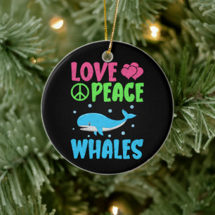 Liebe Peace Whales Niedlich Sea Animals Whale Love Keramik Ornament