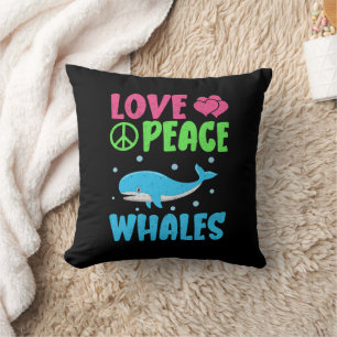 Liebe Peace Whales Niedlich Sea Animals Whale Love Kissen