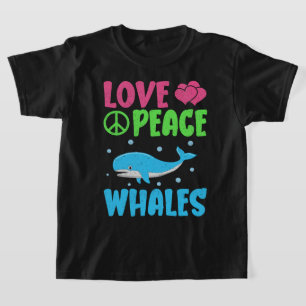 Liebe Peace Whales Niedlich Sea Animals Whale Love T-Shirt