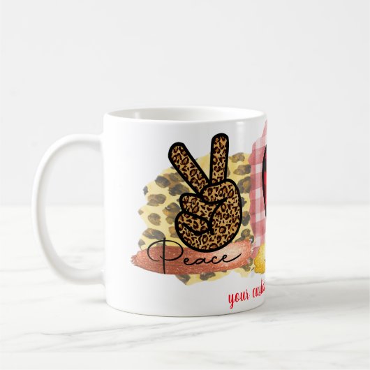 Liebe Peace Yorkshire Ter Valentine's Day Dog Love Kaffeetasse (Links)