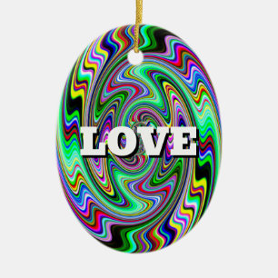 LIEBE PEACE ( zweiseitig ) Keramik Ornament