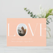 Liebe Peach Foto Save The Date (Stehend Vorderseite)