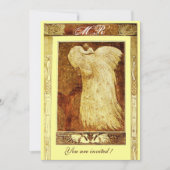 Liebe PEACOCK MONOGRAM, braun Einladung (Vorderseite)